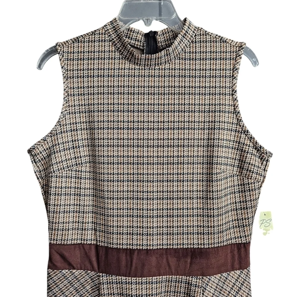 PerSeption Concept Womens Plaid Jumper Dress‎ Sz Large Acadamia - Picture 2 of 8
